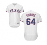 Men's Majestic Texas Rangers #64 Edinson Volquez White Home Flex Base Authentic Collection MLB Jersey