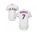 Men's Majestic Texas Rangers #7 Ivan Rodriguez White Flexbase Authentic Collection MLB Jersey