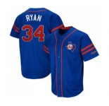 Men's Mitchell and Ness Texas Rangers #34 Nolan Ryan Replica Blue Throwback MLB Jersey