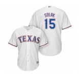 Men's Texas Rangers #15 Nick Solak Replica White Home Cool Base Baseball Player Jersey