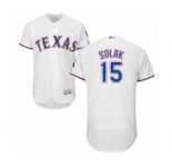 Men's Texas Rangers #15 Nick Solak White Home Flex Base Authentic Collection Baseball Player Jersey