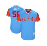 Men's Texas Rangers Alex Claudio #58 Alex Majestic Light Blue 2017 Players Weekend Authentic Jersey
