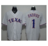 Texas Rangers #1 Elvis Andrus White New Cool Base Stitched Baseball Jersey