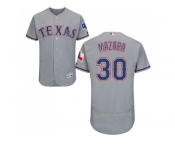 Texas Rangers #30 Nomar Mazara Grey Flexbase Authentic Collection Stitched MLB Jersey