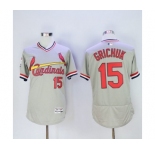 Men St. Louis Cardinals #15 Randal Grichuk Majestic Grey Flexbase Authentic Cooperstown Collection Player Jersey