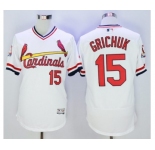 Men St. Louis Cardinals #15 Randal Grichuk Majestic White Flexbase Authentic Cooperstown Collection Player Jersey
