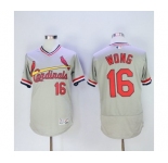 Men St. Louis Cardinals #16 Kolten Wong Majestic Grey Flexbase Authentic Cooperstown Collection Player Jersey