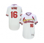 Men St. Louis Cardinals #16 kolten wong Majestic White Flexbase Authentic Cooperstown Collection Player Jersey