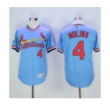 Men St. Louis Cardinals #4 Yadier Molina Majestic Blue Flexbase Authentic Cooperstown Collection Player Jersey