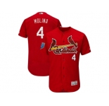Men St. Louis Cardinals #4 Yadier Molina Majestic Scarlet 2018 Spring Training Flex Base Player Jersey