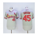Men St. Louis Cardinals #45 Bob Gibson Majestic Grey Flexbase Authentic Cooperstown Collection Player Jersey