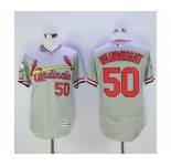 Men St. Louis Cardinals #50 Adam Wainwright Majestic Grey Flexbase Authentic Cooperstown Collection Player Jersey