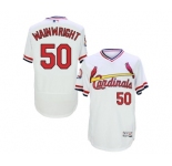 Men St. Louis Cardinals #50 Adam Wainwright Majestic White Flexbase Authentic Cooperstown Collection Player Jersey