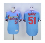 Men St. Louis Cardinals #51 Willie McGee Majestic Blue Flexbase Authentic Cooperstown Collection Player Jersey