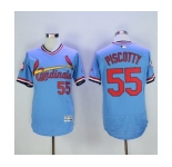 Men St. Louis Cardinals #55 Stephen Piscotty Majestic Blue Flexbase Authentic Cooperstown Collection Player Jersey