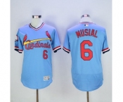 Men St. Louis Cardinals #6 Stan Musial Majestic Blue Flexbase Authentic Cooperstown Collection Player Jersey