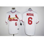 Men St. Louis Cardinals #6 Stan Musial Majestic White Cool Base Cooperstown Player Jersey
