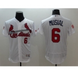 Men St. Louis Cardinals #6 Stan Musial White Stars & Stripes 2016 Independence Day Flex Base Jersey