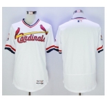 Men St. Louis Cardinals Blank Majestic White Flexbase Authentic Cooperstown Collection Jersey