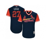 Men's 2017 Little League World Series Cardinals #27 Brett Cecil Cecil Navy Jersey