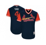 Men's 2017 Little League World Series Cardinals #4 Yadier Molina Yadi Navy Jersey