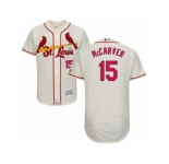 Men's Majestic St. Louis Cardinals #15 Tim McCarver Cream Flexbase Authentic Collection MLB Jersey