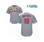 Men's Majestic St. Louis Cardinals #18 Carlos Martinez Authentic Grey Road Cool Base MLB Jersey