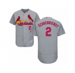 Men's Majestic St. Louis Cardinals #2 Red Schoendienst Grey Flexbase Authentic Collection MLB Jersey