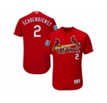 Men's Majestic St. Louis Cardinals #2 Red Schoendienst Red Flexbase Authentic Collection MLB Jersey
