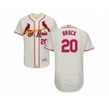 Men's Majestic St. Louis Cardinals #20 Lou Brock Cream Flexbase Authentic Collection MLB Jersey
