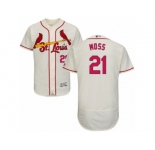 Men's Majestic St. Louis Cardinals #21 Brandon Moss Cream Flexbase Authentic Collection MLB Jersey