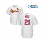 Men's Majestic St. Louis Cardinals #21 Brandon Moss Replica White Home Cool Base MLB Jersey
