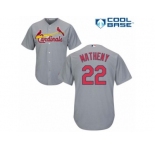 Men's Majestic St. Louis Cardinals #22 Mike Matheny Authentic Grey Road Cool Base MLB Jersey