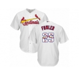 Men's Majestic St. Louis Cardinals #25 Dexter Fowler Authentic White Team Logo Fashion Cool Base MLB Jersey