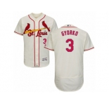 Men's Majestic St. Louis Cardinals #3 Jedd Gyorko Cream Flexbase Authentic Collection MLB Jersey