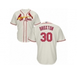 Men's Majestic St. Louis Cardinals #30 Jonathan Broxton Replica Cream Alternate Cool Base MLB Jersey