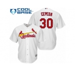 Men's Majestic St. Louis Cardinals #30 Orlando Cepeda Authentic White Home Cool Base MLB Jersey
