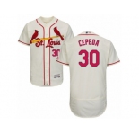 Men's Majestic St. Louis Cardinals #30 Orlando Cepeda Cream Flexbase Authentic Collection MLB Jersey