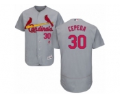 Men's Majestic St. Louis Cardinals #30 Orlando Cepeda Grey Flexbase Authentic Collection MLB Jersey