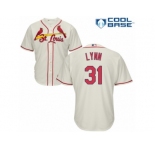 Men's Majestic St. Louis Cardinals #31 Lance Lynn Authentic Cream Alternate Cool Base MLB Jersey