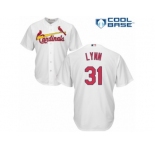 Men's Majestic St. Louis Cardinals #31 Lance Lynn Replica White Home Cool Base MLB Jersey