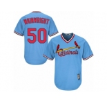 Men's Majestic St. Louis Cardinals #50 Adam Wainwright Authentic Light Blue Cooperstown MLB Jersey
