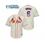 Men's Majestic St. Louis Cardinals #6 Stan Musial Replica Cream USA Flag Fashion MLB Jersey