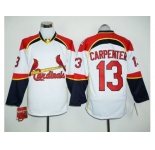 St.Louis Cardinals #13 Matt Carpenter White Red Long Sleeve Stitched Baseball Jersey