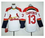 St.Louis Cardinals #13 Matt Carpenter White Red Long Sleeve Stitched Baseball Jersey