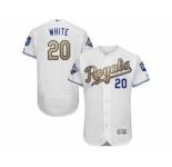 Kansas City Royals #20 Frank White White 2015 World Series Champions Gold Program FlexBase Authentic Stitched MLB Jersey