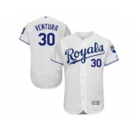 Kansas City Royals #30 Yordano Ventura White Flexbase Authentic Collection Stitched Baseball Jersey