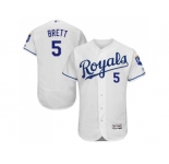 Kansas City Royals #5 George Brett White Flexbase Authentic Collection Stitched Baseball Jersey