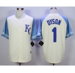 Men Kansas City Royals #1 Jarrod Dyson Cream 2016 Official Cool Base Jersey