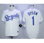 Men Kansas City Royals #1 Jarrod Dyson White 2016 Official Cool Base Jersey